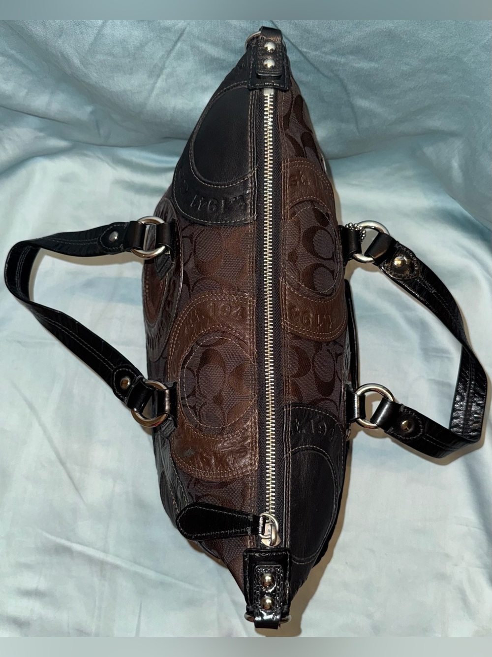 Coach Ashley Patchwork Satchel F15474 Authentic - Picture 9 of 13